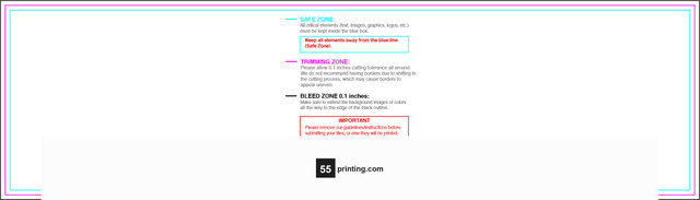 55printing Bookmark 2inx7.25in H Download Template Guideline - Bookmarks