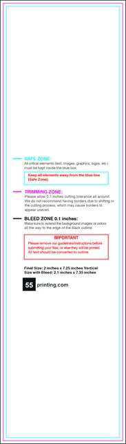 Bookmark 2inx7.25in V Front guideline preview