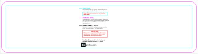 Bookmark 2inx7.5in H Round Front guideline preview