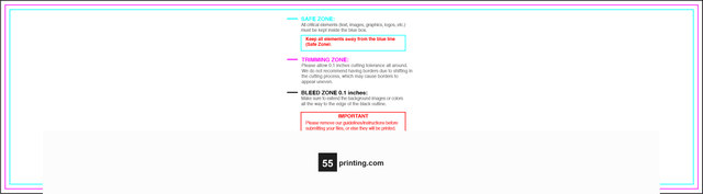 55printing Bookmark 2inx7.5in H Download Template Guideline - Bookmarks