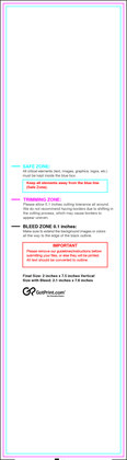 55printing Bookmark 2inx7.5in V Download Template Guideline - Bookmarks