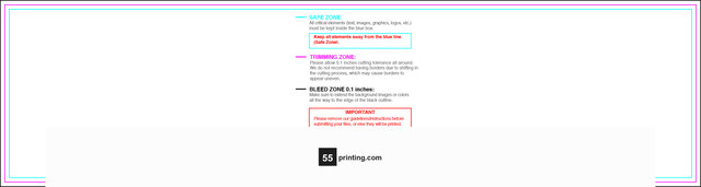 55printing Bookmark 2inx7.75in H Download Template Guideline - Bookmarks