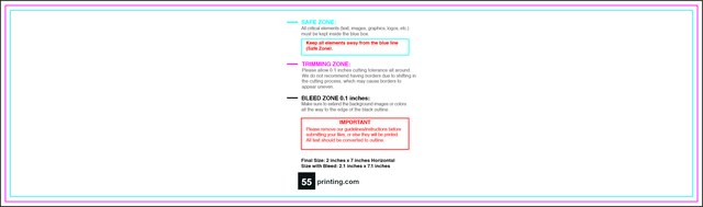 Bookmark 2inx7in H Front guideline preview