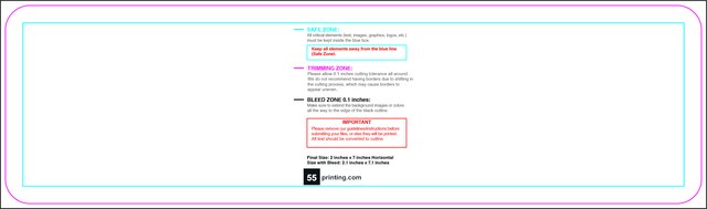 Bookmark 2inx7in H Round Front guideline preview