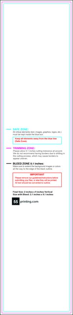 Bookmark 2inx9in V Front guideline preview
