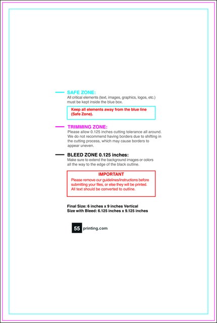 Booklet 6inx9in V Front guideline preview