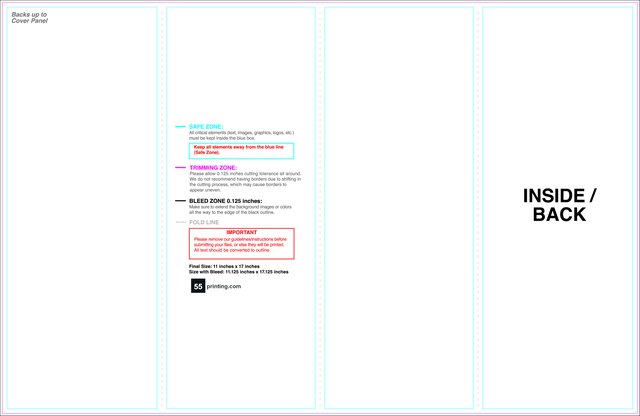 Brochure 11inx17in Accordion Inside guideline preview