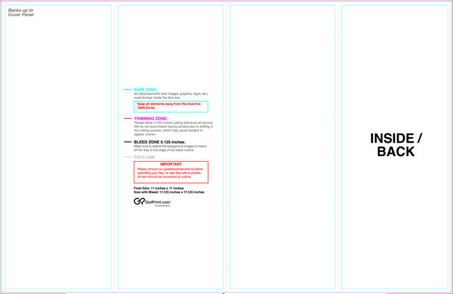 55printing Brochure 11inx17in Accordion Download Template Guideline - Brochures