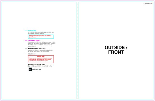 Brochure 11inx17in Halffold Outside guideline preview