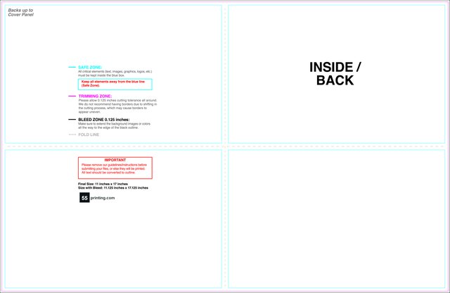 Brochure 11inx17in Halffold Then Half 8.5x5.5 Inside guideline preview
