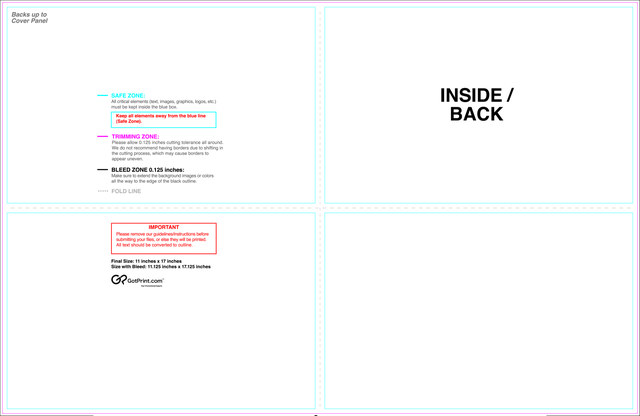 55printing Brochure 11inx17in Halffold Then Half 8.5x5.5 Download Template Guideline - Brochures