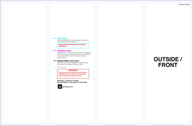 Brochure 11inx17in Parallelfold Outside guideline preview