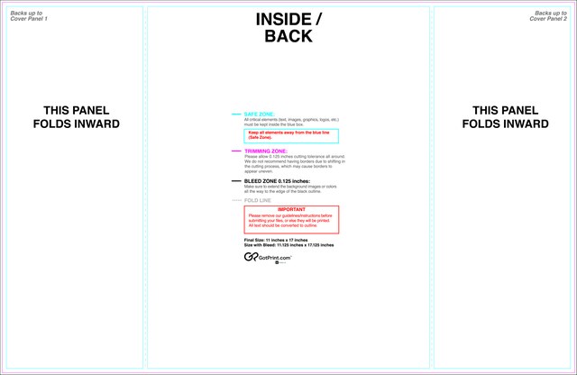 Brochure 11inx17in Singlegatefold Front guideline preview