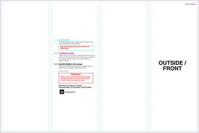 Brochure 12inx18in Accordion Outside guideline preview