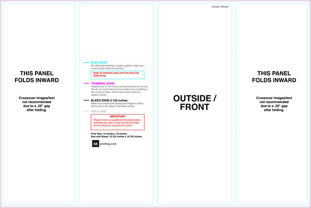 Brochure 12inx18in Closedgatefold Outside guideline preview
