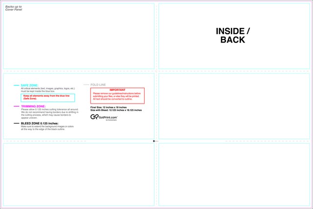 Brochure 12inx18in Half Trifold Front guideline preview