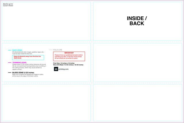 Brochure 12inx18in Half Trifold Inside guideline preview