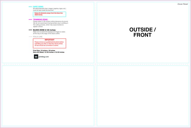 Brochure 12inx18in Halffold Then Half Outside guideline preview
