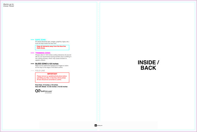 55printing Brochure 12inx18in Halffold Download Template Guideline - Brochures