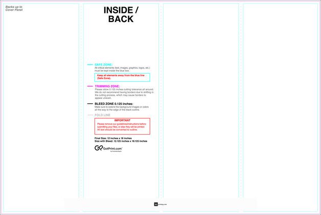 55printing Brochure 12inx18in Parallelfold Download Template Guideline - Brochures