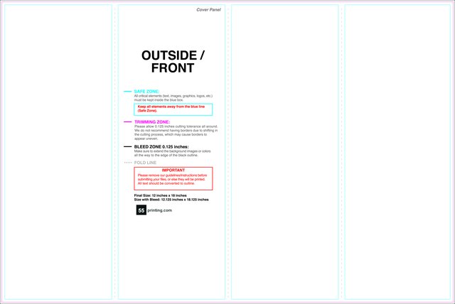 Brochure 12inx18in Reverse Parallelfold Outside guideline preview