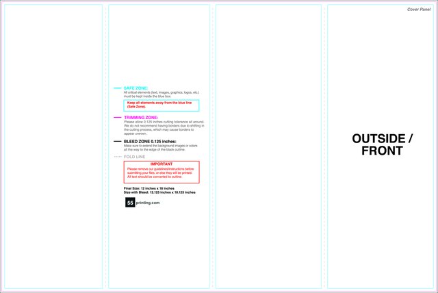 Brochure 12inx18in Rollfold Outside guideline preview