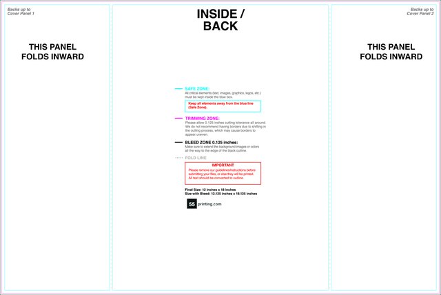 Brochure 12inx18in Singlegatefold Inside guideline preview