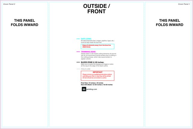 Brochure 12inx18in Singlegatefold Outside guideline preview