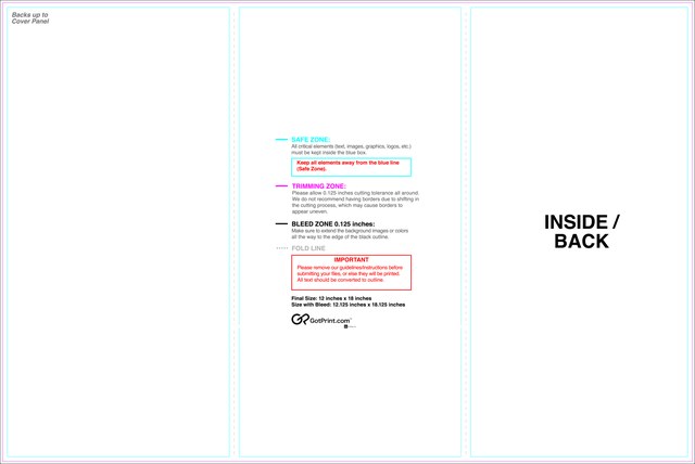 Brochure 12inx18in Trifold Front guideline preview