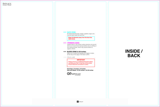 55printing Brochure 12inx18in Trifold Download Template Guideline - Brochures