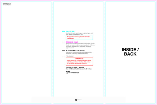 55printing Brochure 12inx18in Zfold Download Template Guideline - Brochures