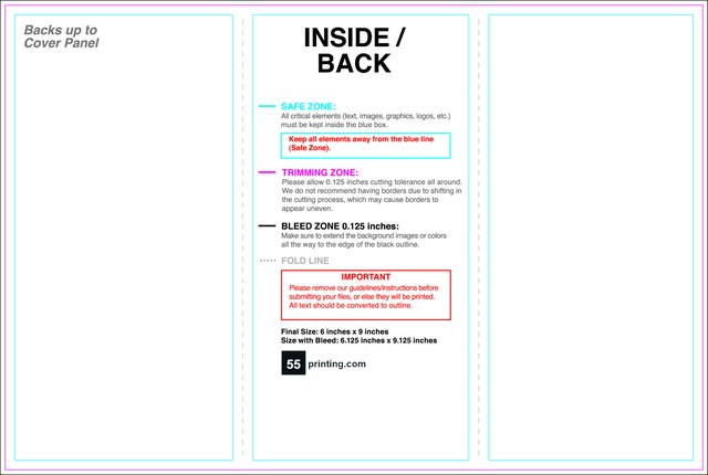 Brochure 6inx9in Trifold Front guideline preview