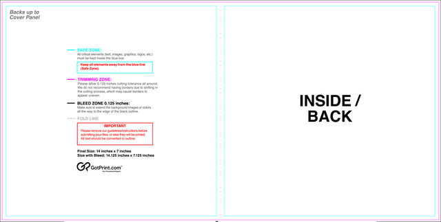 55printing Brochure 7inx14in Halffold Download Template Guideline - Brochures