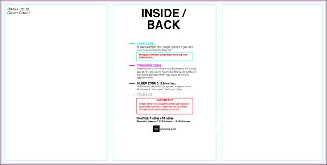 Brochure 7inx14in Trifold Front guideline preview