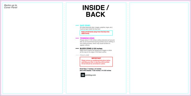 Brochure 7inx14in Trifold Inside guideline preview