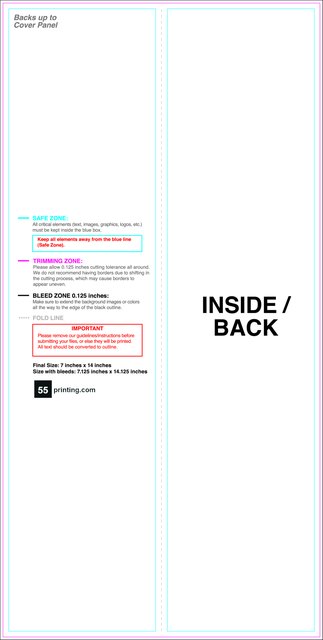 Brochure 7inx14in Vertical Halffold Inside guideline preview