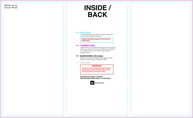 Brochure 8.5inx14in Trifold Front guideline preview