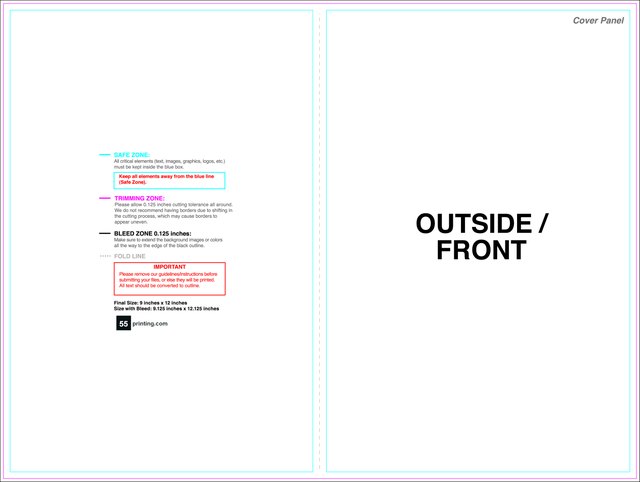 Brochure 9inx12in Halffold Outside guideline preview