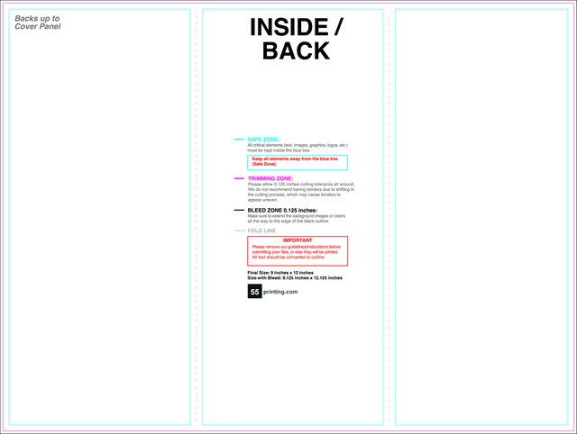 Brochure 9inx12in Trifold Front guideline preview