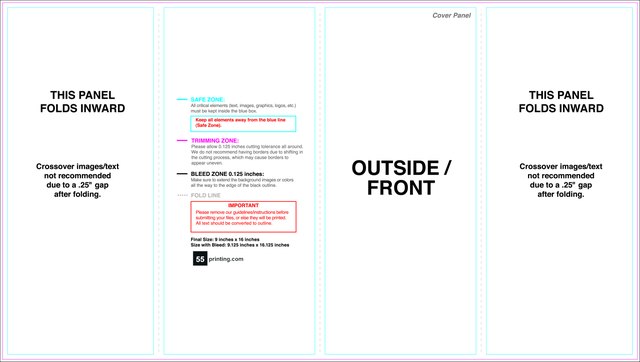 Brochure 9inx16in Closedgatefold Outside guideline preview