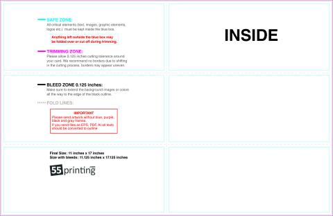 Brochure 11x17 Halffold Trifold Inside guideline preview