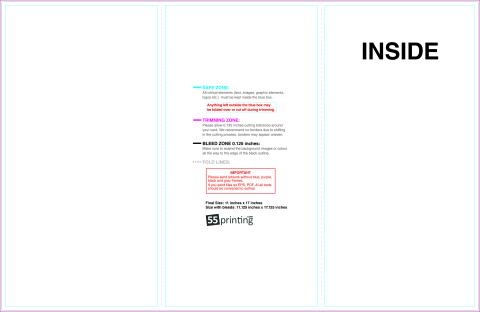 Brochure 11x17 Trifold Inside guideline preview