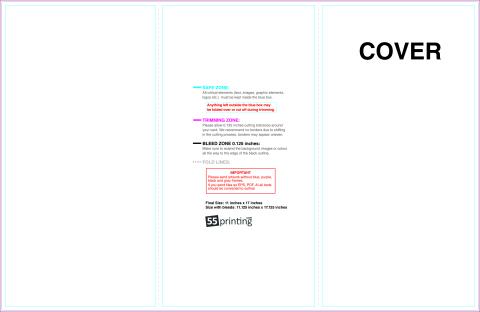 Brochure 11x17 Trifold Outside guideline preview