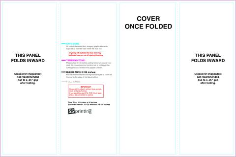 Brochure 12x18 Doublegatefold Outside guideline preview