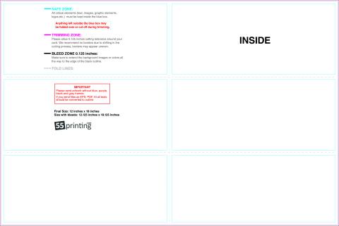 Brochure 12x18 Half Trifold Inside guideline preview