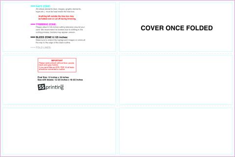 Brochure 12x18 Half Trifold Outside guideline preview