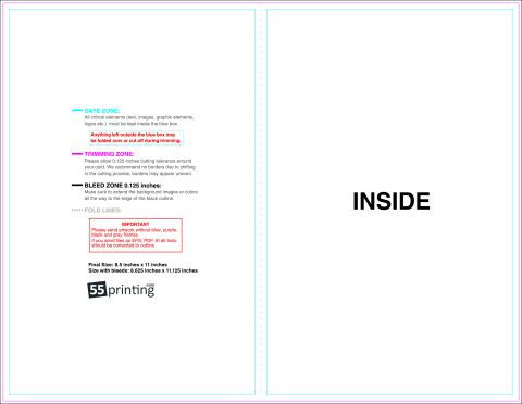 Brochure 8.5inx11in Halffold Inside guideline template 8.5" × 11" JPG