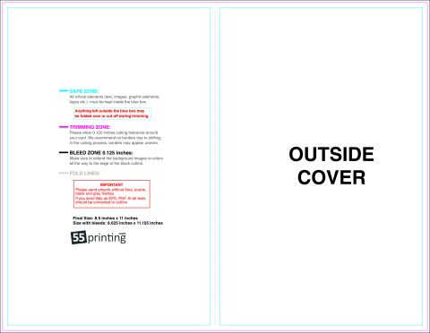 Brochure 8.5inx11in Halffold Outside guideline preview