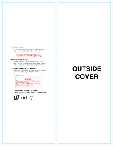 Brochure 8.5inx11in Panelfold Outside guideline preview
