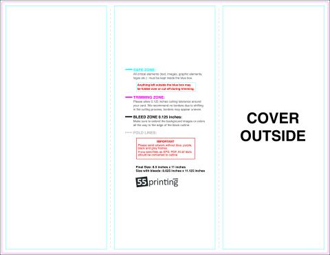 Brochure 8.5inx11in Zfold Outside guideline preview